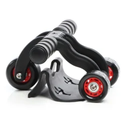 LUXTRI Bauchroller mit Kniematte 320 x 23 x 120 mm, Ab Roller mit 3 Rädern, Bauchmuskeltrainer zur Stärkung des Oberkörpers, Bauchroller, Ab Wheel Workout