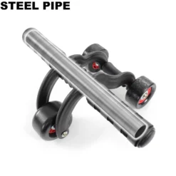 LUXTRI Bauchroller mit Kniematte 320 x 23 x 120 mm, Ab Roller mit 3 Rädern, Bauchmuskeltrainer zur Stärkung des Oberkörpers, Bauchroller, Ab Wheel Workout