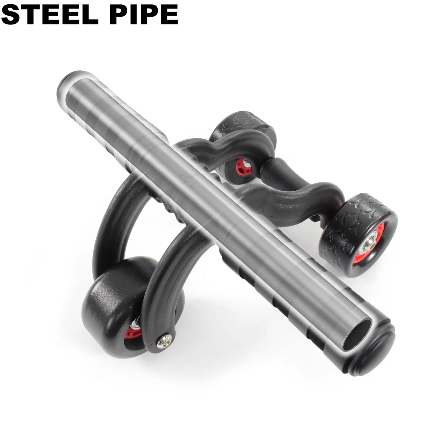 LUXTRI Bauchroller mit Kniematte 320 x 23 x 120 mm, Ab Roller mit 3 Rädern, Bauchmuskeltrainer zur Stärkung des Oberkörpers, Bauchroller, Ab Wheel Workout