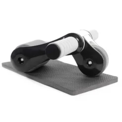 LUXTRI Bauchroller mit Kniematte 240 x 170 mm, Ab Roller klappbar mit 2 Rädern, Bauchmuskeltrainer zur Stärkung des Oberkörpers, Bauchroller, Ab Wheel Workout