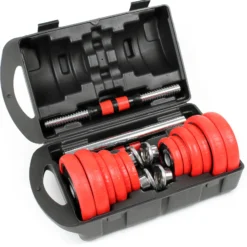 LUXTRI Hantelset 20 kg 2in1 Set Kurzhantel und Langhantel mit 12 Hantelscheiben, Langhantel mit Verlängerungsstange Hantelstangen Gewichte für Krafttraining Hanteln Training Hantel Set