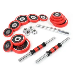 LUXTRI Hantelset 20 kg 2in1 Set Kurzhantel und Langhantel mit 12 Hantelscheiben, Langhantel mit Verlängerungsstange Hantelstangen Gewichte für Krafttraining Hanteln Training Hantel Set