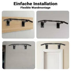 LUXTRI Klimmzugstange zur Wandmontage bis 200 kg, Klimmzug Stange aus Stahl mit gepolsterten Griffen, Fitness Zubehör Pull Up Bar für Training zu Hause, Trainingsstange für verschiedene Sportübungen