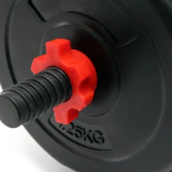 LUXTRI Kurzhantel Set 15 kg mit 8 Zement Hantelscheiben, 2 Hantelstangen gerändelt Sternverschluss Hantel Set verschiedene Gewichte robustes Dumbbell Set mit verstellbaren Hanteln