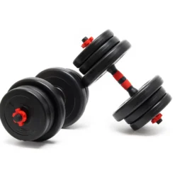 LUXTRI Kurzhantel Set 20 kg mit 12 Zement Hantelscheiben, 2 Hantelstangen gerändelt Sternverschluss Hantel Set verschiedene Gewichte robustes Dumbbell Set mit verstellbaren Hanteln