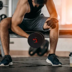 LUXTRI Kurzhantel Set 30 kg mit 16 Zement Hantelscheiben, 2 Hantelstangen gerändelt Sternverschluss Hantel Set verschiedene Gewichte robustes Dumbbell Set mit verstellbaren Hanteln