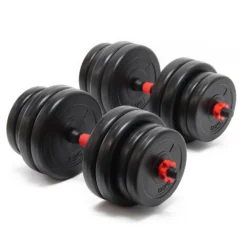 LUXTRI Kurzhantel Set 30 kg mit 16 Zement Hantelscheiben, 2 Hantelstangen gerändelt Sternverschluss Hantel Set verschiedene Gewichte robustes Dumbbell Set mit verstellbaren Hanteln