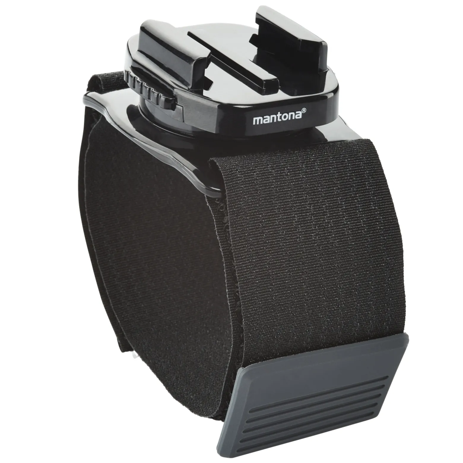 Mantona Armgurt mit 360 Grad drehbarem Schnellspann Halter (kompatibel mit GoPro Hero 11 10 9 8 7 6 5 4 3+, Session und andere kompatible Action Cams, sicherer Halt für Ihre Actioncam) schwarz
