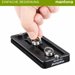 Mantona AS-100-2M Schnellwechselplatte Arca-Swiss kompatibel 100 x 38 mm Aluminium mit 1/4