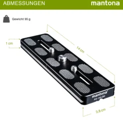 Mantona AS-140-2M Schnellwechselplatte Arca-Swiss kompatibel 140 x 38 mm Aluminium mit 1/4