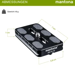 Mantona AS-70-1 Schnellwechselplatte Arca-Swiss kompatibel 70 x 38 mm Aluminium mit 1/4