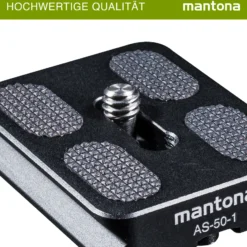 Mantona AS-50-1 Schnellwechselplatte Arca-Swiss kompatibel 50 x 38 mm Aluminium mit 1/4" Schraube Gummipuffern