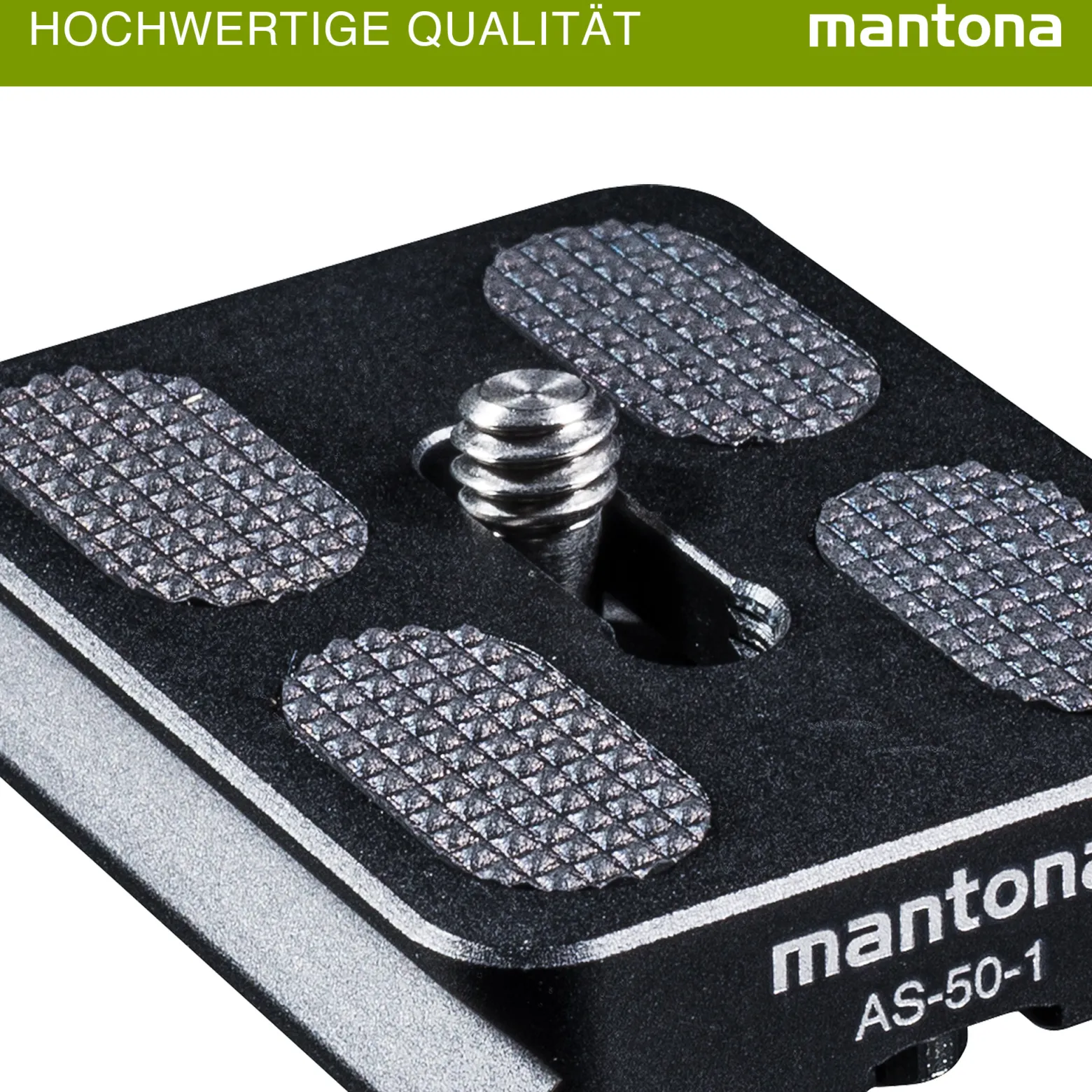 Mantona AS-50-1 Schnellwechselplatte Arca-Swiss kompatibel 50 x 38 mm Aluminium mit 1/4" Schraube Gummipuffern