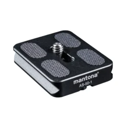 Mantona AS-50-1 Schnellwechselplatte Arca-Swiss kompatibel 50 x 38 mm Aluminium mit 1/4" Schraube Gummipuffern
