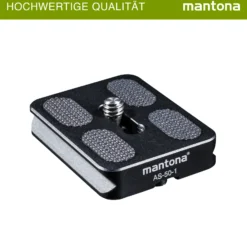 Mantona AS-50-1 Schnellwechselplatte Arca-Swiss kompatibel 50 x 38 mm Aluminium mit 1/4