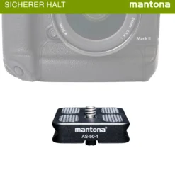 Mantona AS-50-1 Schnellwechselplatte Arca-Swiss kompatibel 50 x 38 mm Aluminium mit 1/4