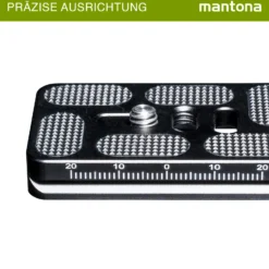 Mantona AS-60-1S Schnellwechselplatte Arca-Swiss kompatibel 60 x 38 mm Aluminium mit 1/4" Schraube Gummipuffern