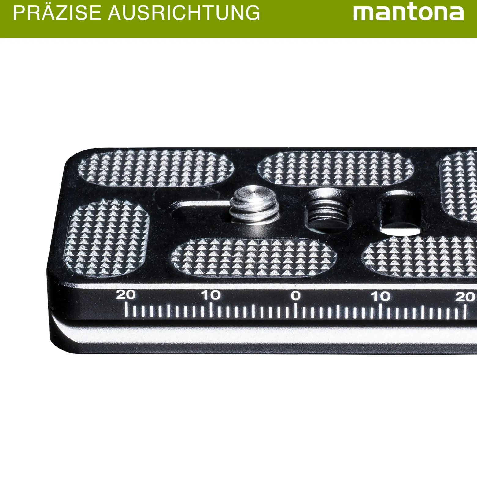 Mantona AS-60-1S Schnellwechselplatte Arca-Swiss kompatibel 60 x 38 mm Aluminium mit 1/4" Schraube Gummipuffern