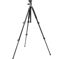 Mantona Basic Scout Max Set Fotostativ Kamerastativ bis 160 cm + Auslegearm, Kugelkopf umkehrbare Mittelsäule, ideal für Reisen und Outdoor Fotografie