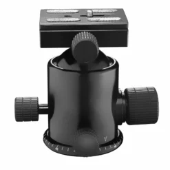 Mantona Basic TBH 3. VIII Kugelkopf – 360° Panorama Kugelkopf mit Friktion und Schnellwechselplatte, Traglast 25 kg, Höhe 12 cm, Gewicht 740 g, für Foto Stativ, DSLR und DSLM Kamera