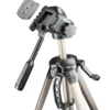Mantona Basic Travel Pro III Fotostativ 63-168 cm max. 3 kg Aluminium Dreibein Videostativ mit Schnellwechselplatte und Tasche