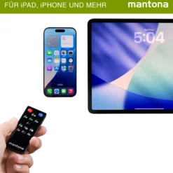 Mantona Bluetooth Fernbedienung "Selfie" für Apple iPhone/iPad/iMac/iOS/Musik/Kamera/Bildschirm