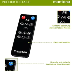 Mantona Bluetooth Fernbedienung "Selfie" für Apple iPhone/iPad/iMac/iOS/Musik/Kamera/Bildschirm