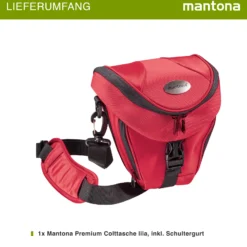 Mantona Colt Kameratasche für DSLM und DSLR Kameras, Fototasche mit Schnellzugriff, Kamera-Umhängetasche mit gepolstertem Tragegurt, Tragetasche wasser- und schmutzabweisend