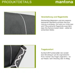 Mantona Cool Bag Kameratasche schwarz/weiß, hochwertige Fototasche mit gepolsterter Inneneinteilung & Netzfach, Kamera Umhängetasche aus wasserabweisendem Material