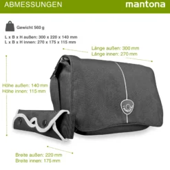 Mantona Cool Bag Kameratasche schwarz/weiß, hochwertige Fototasche mit gepolsterter Inneneinteilung & Netzfach, Kamera Umhängetasche aus wasserabweisendem Material