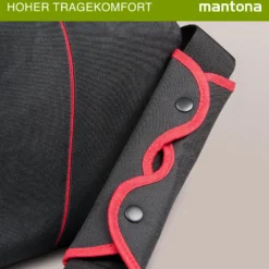 Mantona Cool Bag Kameratasche schwarz/rot, hochwertige Fototasche mit gepolsterter Inneneinteilung & Netzfach, Kamera Umhängetasche aus wasserabweisendem Material