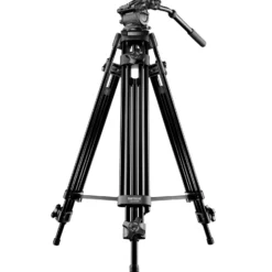 Mantona Dolomit 1300 Videostativ 188 cm (74 Zoll) mit fluidgedämpftem Neiger für DSLR/Videokamera - inkl Tasche - Tripod Kamerastativ Video Stativ mit Fluidkopf