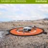 Mantona Drohnen-Landeplatz faltbar Ø 55 cm wetterfest mit Metallheringen kompakt auf 23 cm faltbar mit Transporttasche und beidseitiger H-Markierung