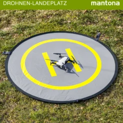 Mantona Drohnen-Landeplatz faltbar inkl. Transporttasche, 107 cm Durchmesser, ideal für ferngesteuerte Drohne, Quadcopter, Mini-Helikopter