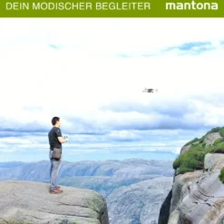 Mantona Drohnen Tasche 15 x 21 x 14 cm Innenmaße, Tragetasche für Drohne und Zubehör inkl. Schulter- & Hüftgurt, wasserabweisende Umhängetasche für Equipment, Flugdrohne, Multicopter