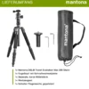 Mantona DSLM Travel Evolution Max 2552-RA Reisestativ 173 cm 10 kg Traglast mit Kugelkopf Arca-Swiss Einbeinfunktion