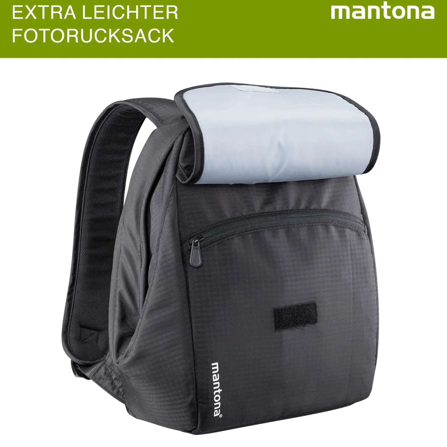Mantona Elements 10 Outdoor Fotorucksack, leichter Kamerarucksack für DSLR & Systemkameras, Fototasche mit flexibler Innenaufteilung, Tablet-Fach, Organizer-Fach