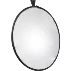 Mantona Faltreflektor 5in1 Ø 110 cm Lichtreflektor mit Goldfarben Silberfarben Weiß Schwarz und Diffusor, Fotografie Reflektor faltbar inkl. Transportbeutel