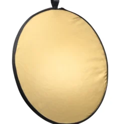Mantona Faltreflektor 5in1 Ø 110 cm Lichtreflektor mit Goldfarben Silberfarben Weiß Schwarz und Diffusor, Fotografie Reflektor faltbar inkl. Transportbeutel