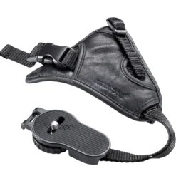 Mantona First Class Leder-Handschlaufe - 100 x 25 x 39 mm - aus weichem Leder - Handgriff mit Klickverschluss und 1/4" Gewinde - Schwarz