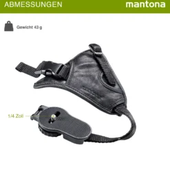Mantona First Class Leder-Handschlaufe - 100 x 25 x 39 mm - aus weichem Leder - Handgriff mit Klickverschluss und 1/4