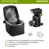 Mantona Fortress Kugelkopf 40 mm bis 15 kg, Stativkopf mit 360° Panorama-Funktion & 3 Wasserwaagen, inkl. Schnellwechselplatte und Friktionswegkontrolle