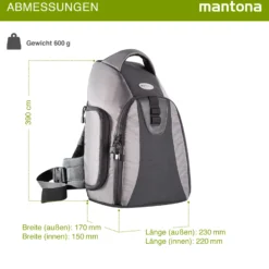 Mantona Fotorucksack Miami, leichter Kamerarucksack für DSLR & Systemkameras, Fototasche mit flexibler Innenaufteilung, gepolsterter Foto Wanderrucksack mit Schnellzugriff