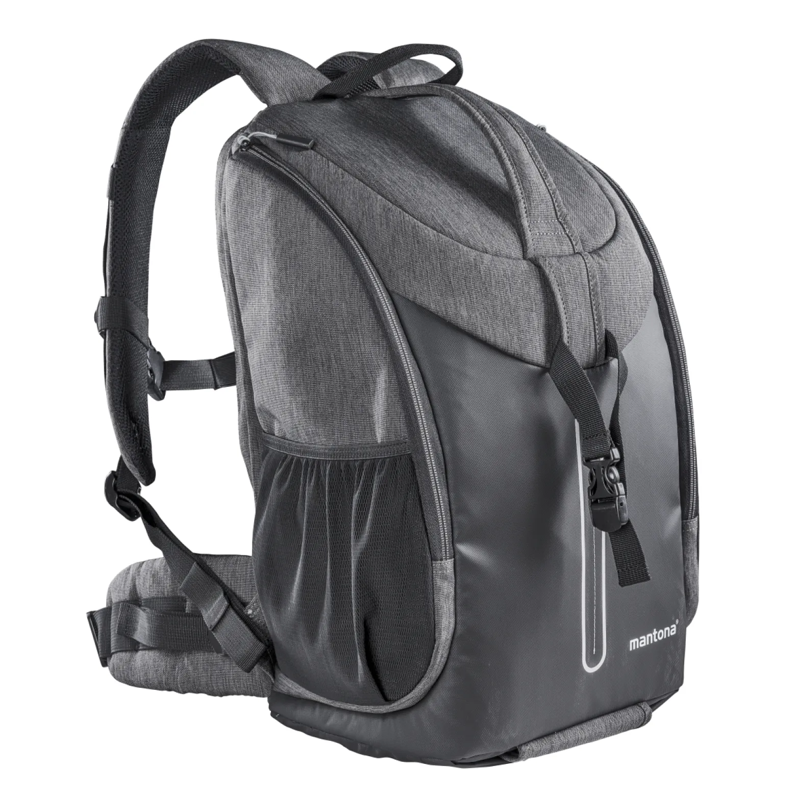 Mantona Fotorucksack Tallinn anthrazit für DSLR und Systemkamera, Kamerarucksack mit Stativhalterung und Regenschutz, Fototasche mit flexibler Innenaufteilung für Kamera, Objektive und Zubehör