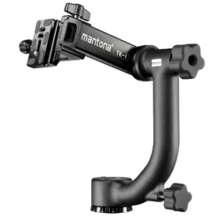 Mantona Gimbal TK-I Stativkopf für Teleobjektiv bis 10 kg belastbar inkl. Schnellwechselplatte für Sport- und Naturfotografie