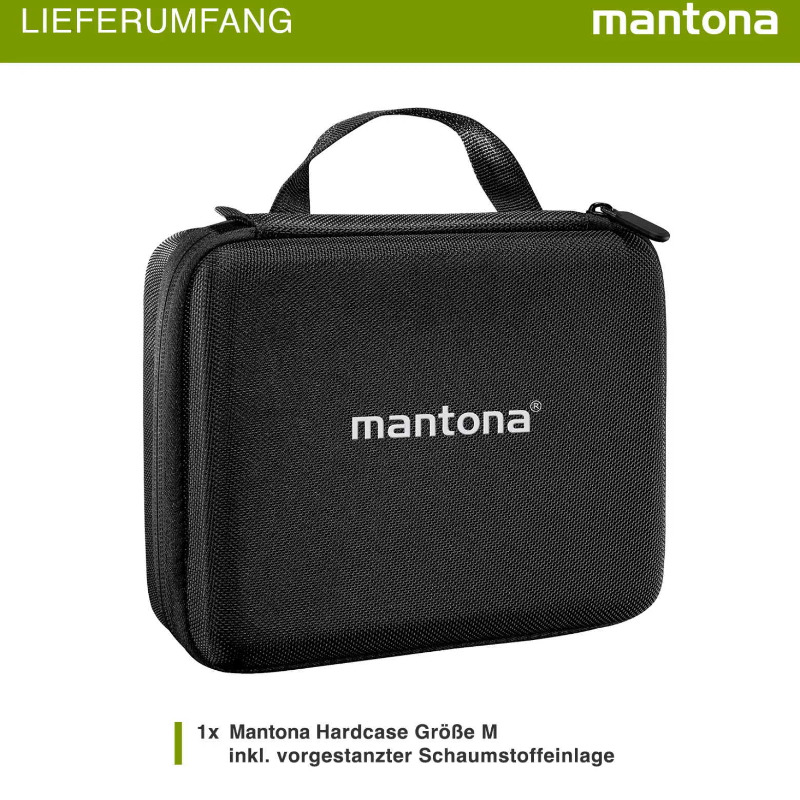 Mantona Hardcase Tasche kompatibel mit GoPro Action Cam 11 10 9 8 7 – robustes Schutzhülle mit Schaumstoff-Inlay, vorgestanzten Fächern & Deckelfach