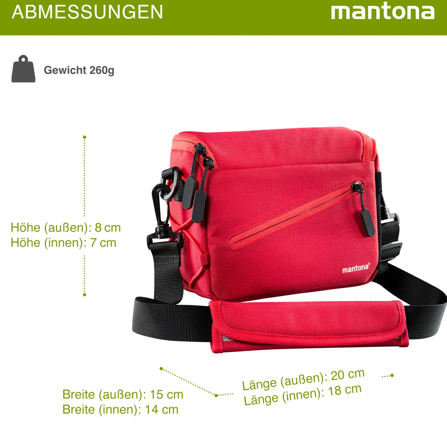 Mantona Irit Kameratasche, hochwertige Fototasche für Systemkameras, Umhängetasche für Kamera und Zubehör, Tragetasche mit variabler Inneneinteilung und Seitenfächer