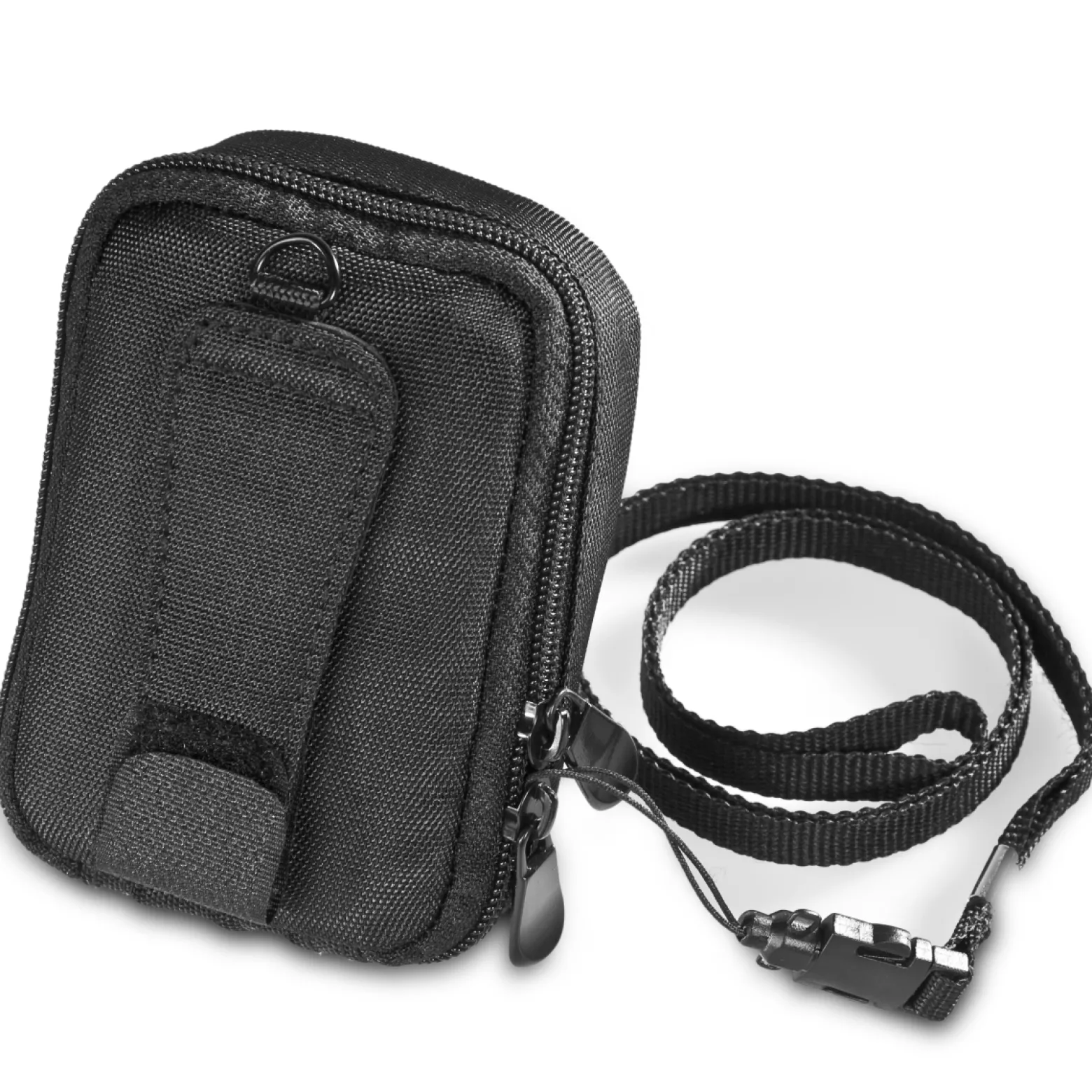 Mantona Jaspis Kameratasche – leichte & kompakte Tasche für Digitalkameras, weiche Polsterung, inklusive Gürtelschlaufe & Tragegurt, schneller Zugriff & Zusatzfach für Zubehör