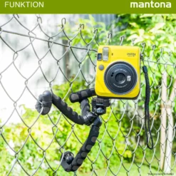 Mantona Kaleido Flex Stativ deep grey - 270 x 43 x 43 mm - flexibel biegbar - mit Kugelkopf und Schnellwechselplatte - Reisestativ Travelstativ passend für Kameras, Smartphones, Action Cams