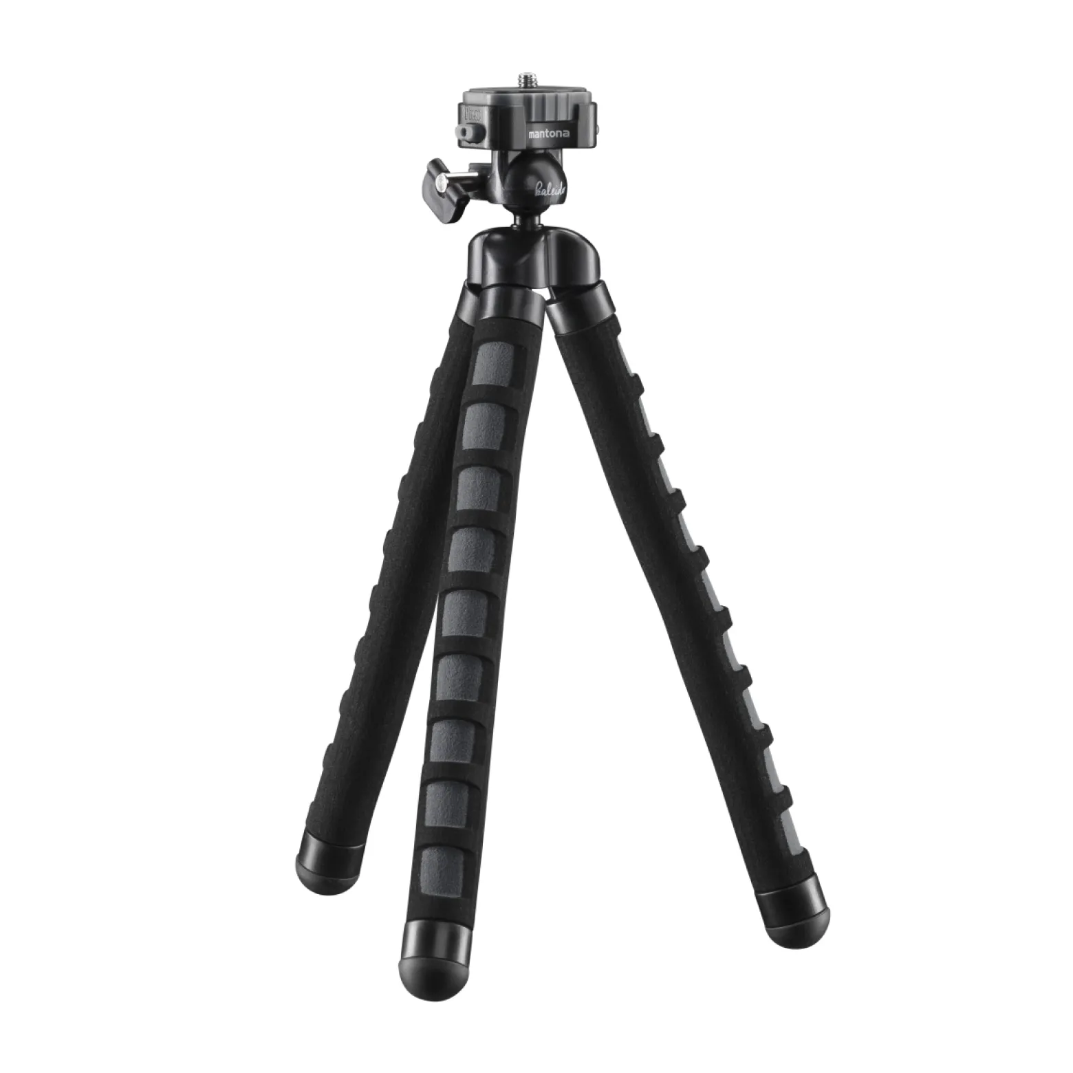 Mantona Kaleido Flex Stativ deep grey - 270 x 43 x 43 mm - flexibel biegbar - mit Kugelkopf und Schnellwechselplatte - Reisestativ Travelstativ passend für Kameras, Smartphones, Action Cams
